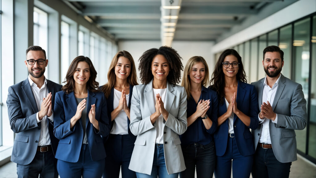 Cheerful Diverse Multiethnic Business People Team Applauding Success in Modern Office - Semicon.TODAY