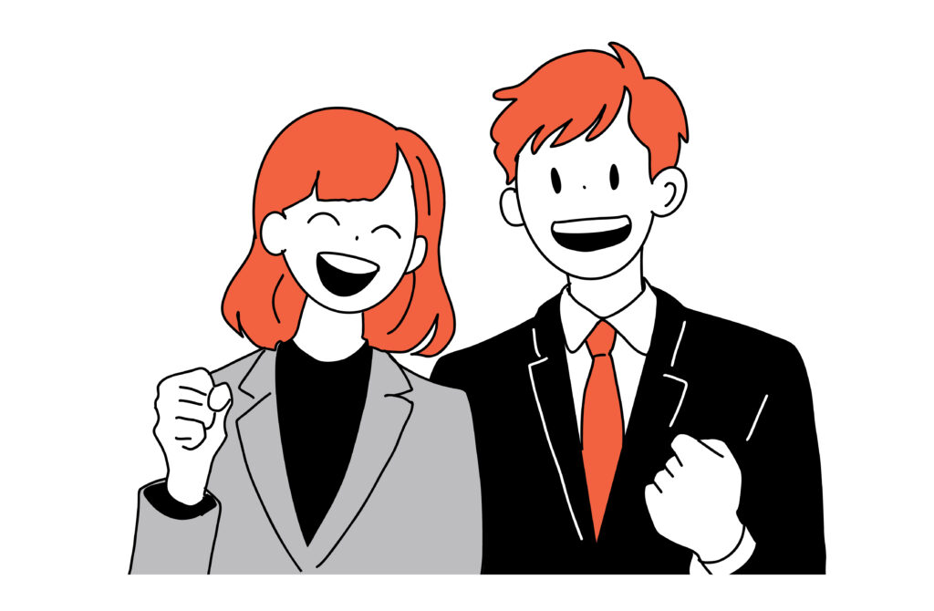 新社会人の男女の笑顔|応援フレッシュな印象のビジネスイラスト - Semicon.TODAY