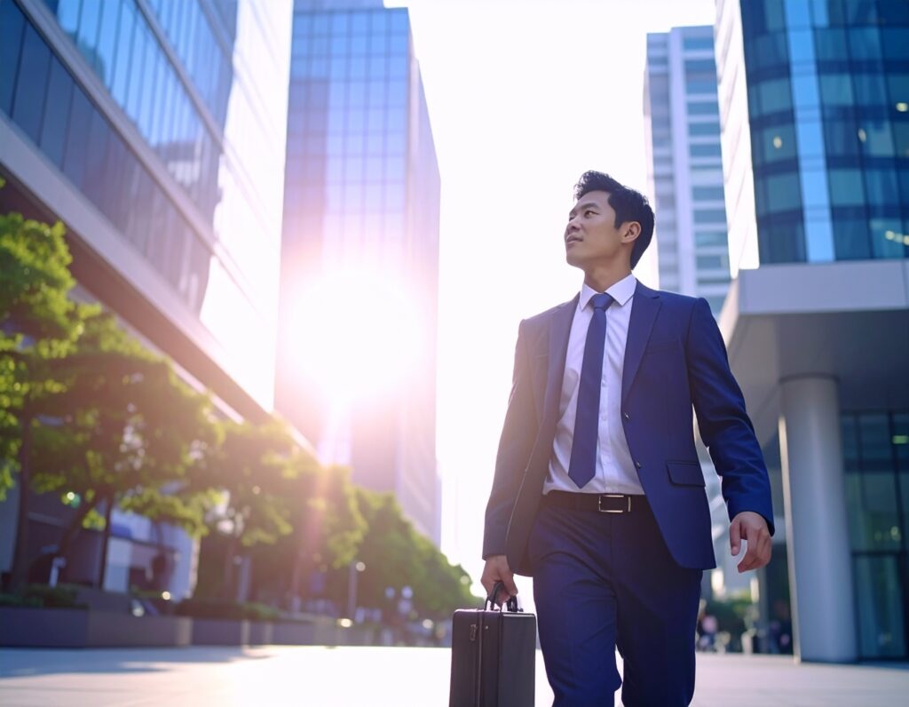 オフィス街を歩くビジネスマン AI生成画像 - Semicon.TODAY