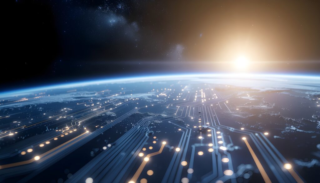 Abstract Circuit Board Pattern on Earth from Space - Semicon.TODAY