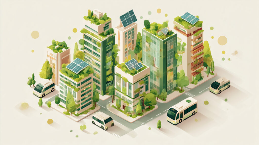 緑化屋上と再生可能エネルギーを備えたスマートシティ - Semicon.TODAY