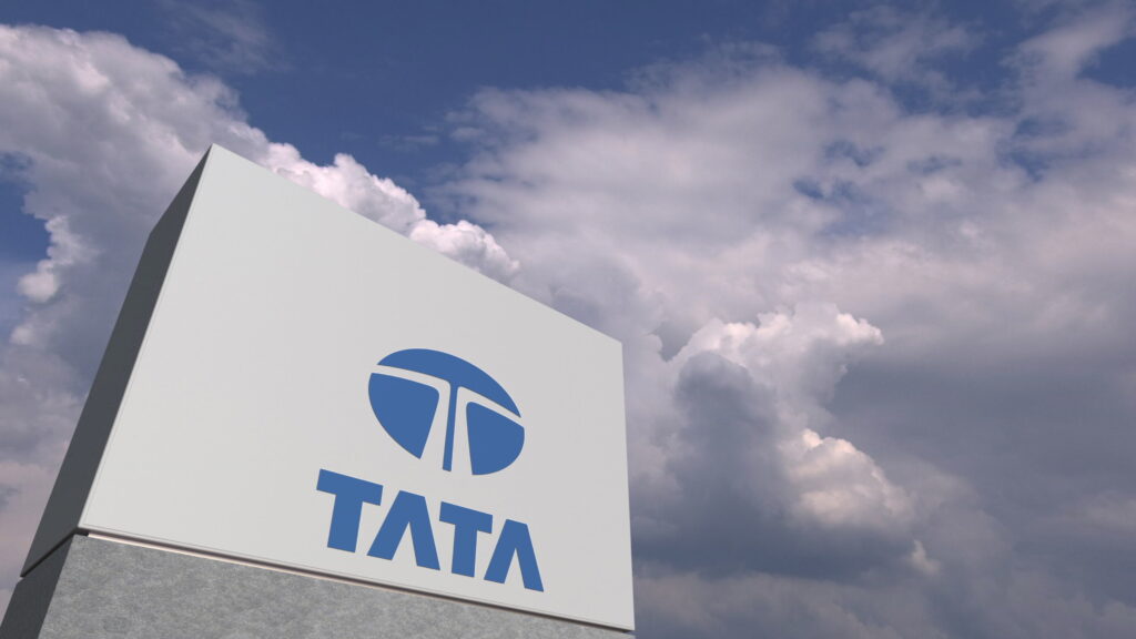 TATA logo against sky background editorial 3D rendering - Semicon.TODAY