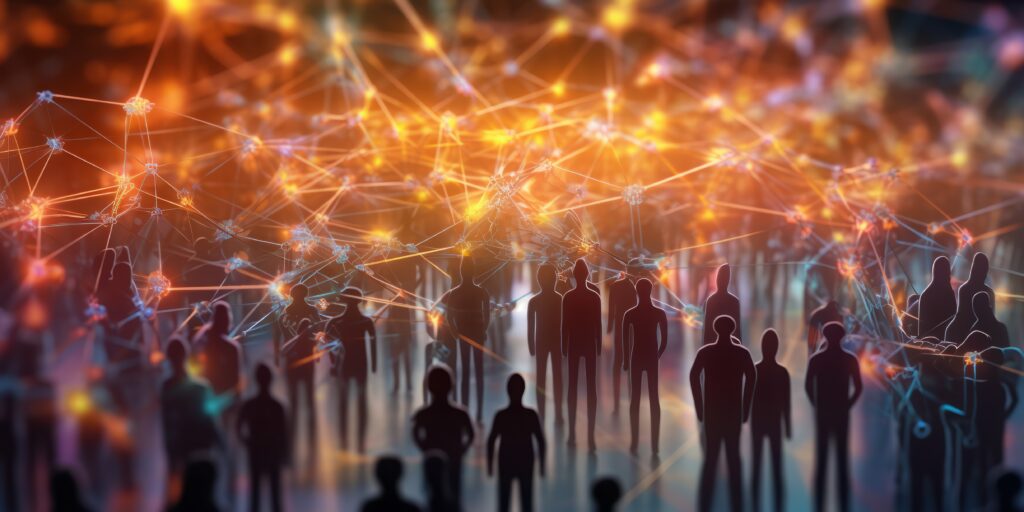 デジタル ネットワークと人間のミニチュアGenerative AI AI画像 - Semicon.TODAY