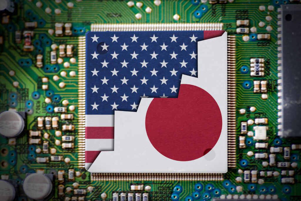 USA and Japan flags on microchips - Semicon.TODAY