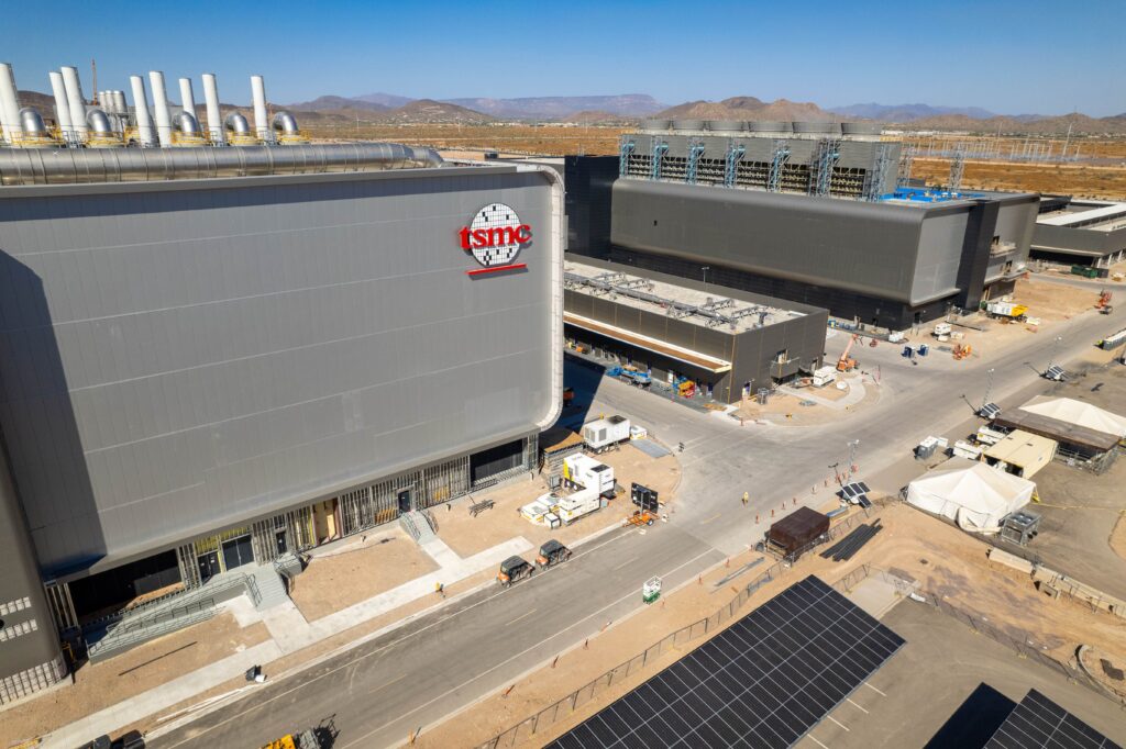 Aerial view of the Taiwan Semiconductors Mega Factory construction in North Phoenix Arizona - Semicon.TODAY