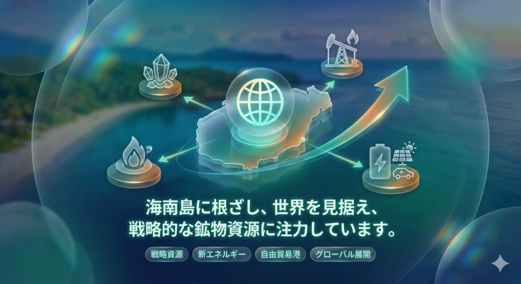 海南島に根ざし、世界を見据え、戦略的な鉱物資源に注力しています。