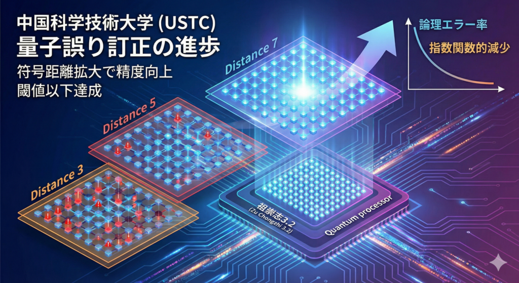 中国科学技術大学の量子誤り訂正研究において新たな進歩が遂げられた。