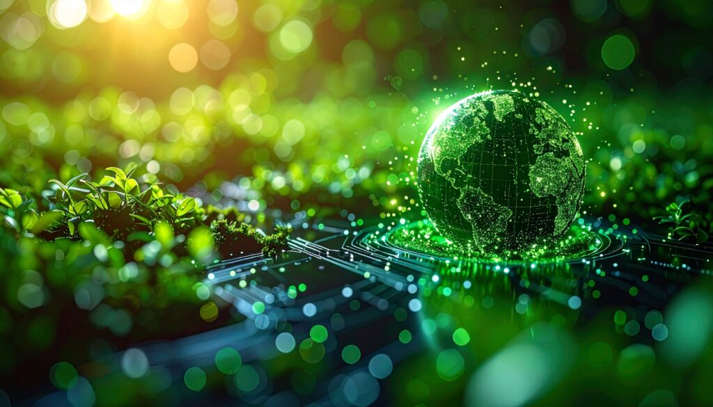 Futuristic technology transformation with green innovation of power sustainabilityeco-friendly energyenvironment managementbiotechnology background concept - Semicon.TODAY