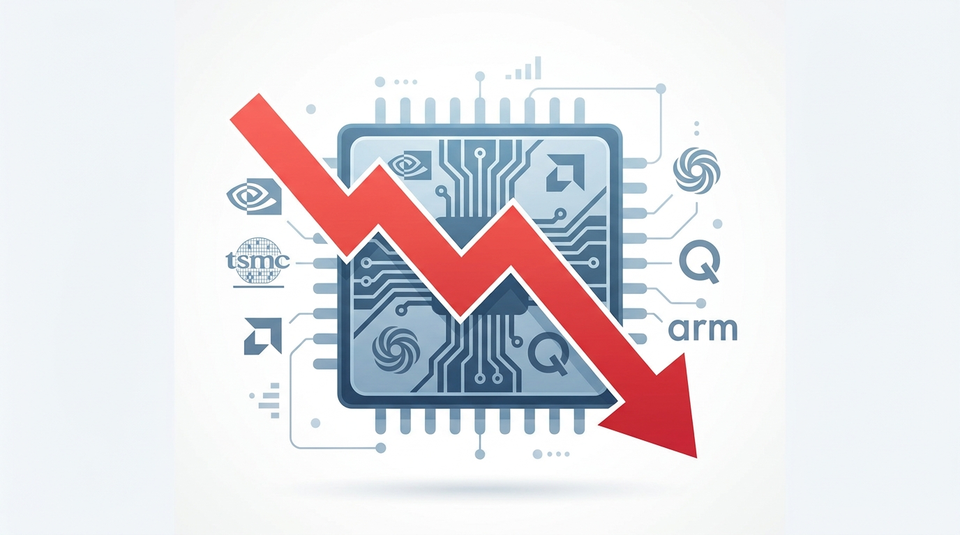 フィラデルフィア半導体株指数が3.10%下落、NVDAやTSMCも大幅安