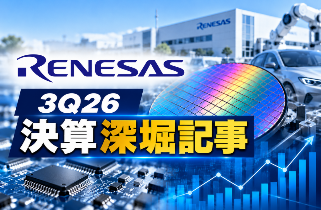 【ルネサス エレクトロニクス_3Q26_決算深堀記事】｜SEMICON.TODAYー売上4,352億円(+30%)
